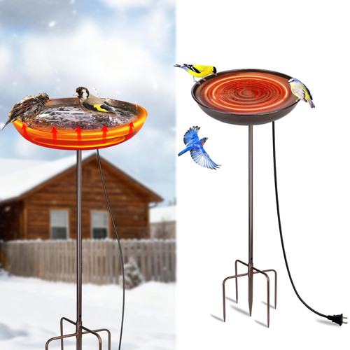 100w heated bird bath - heated, –